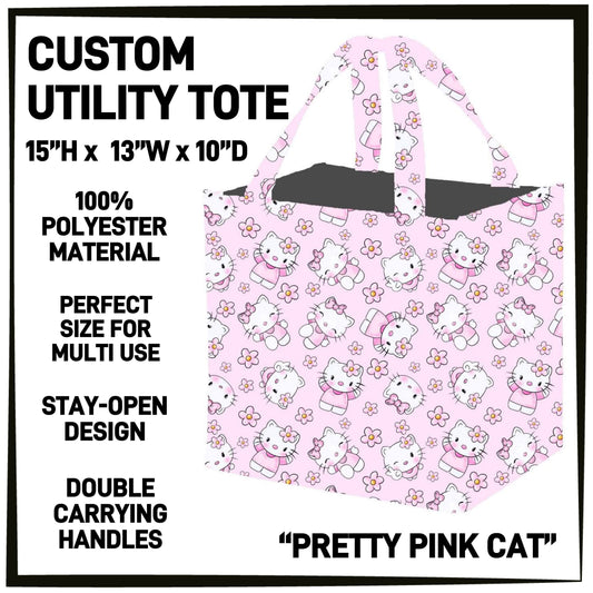 RTS - Pretty Pink Cat Utility Tote