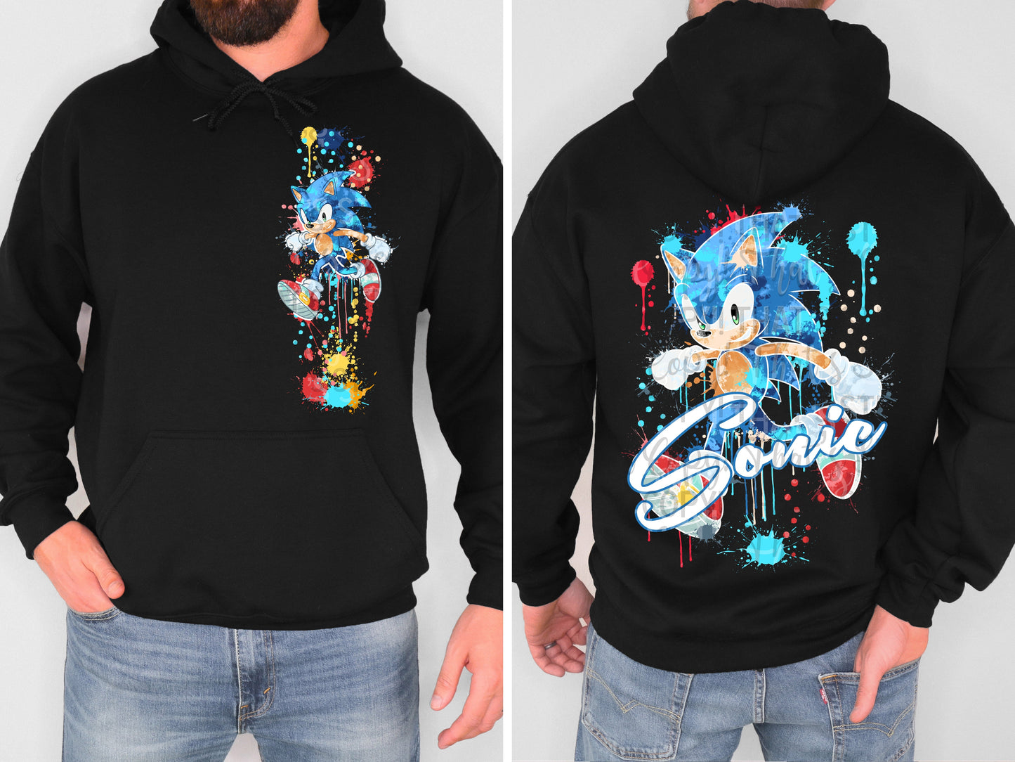 RINGS SPLATTER DOUBLE SIDED HOODIE