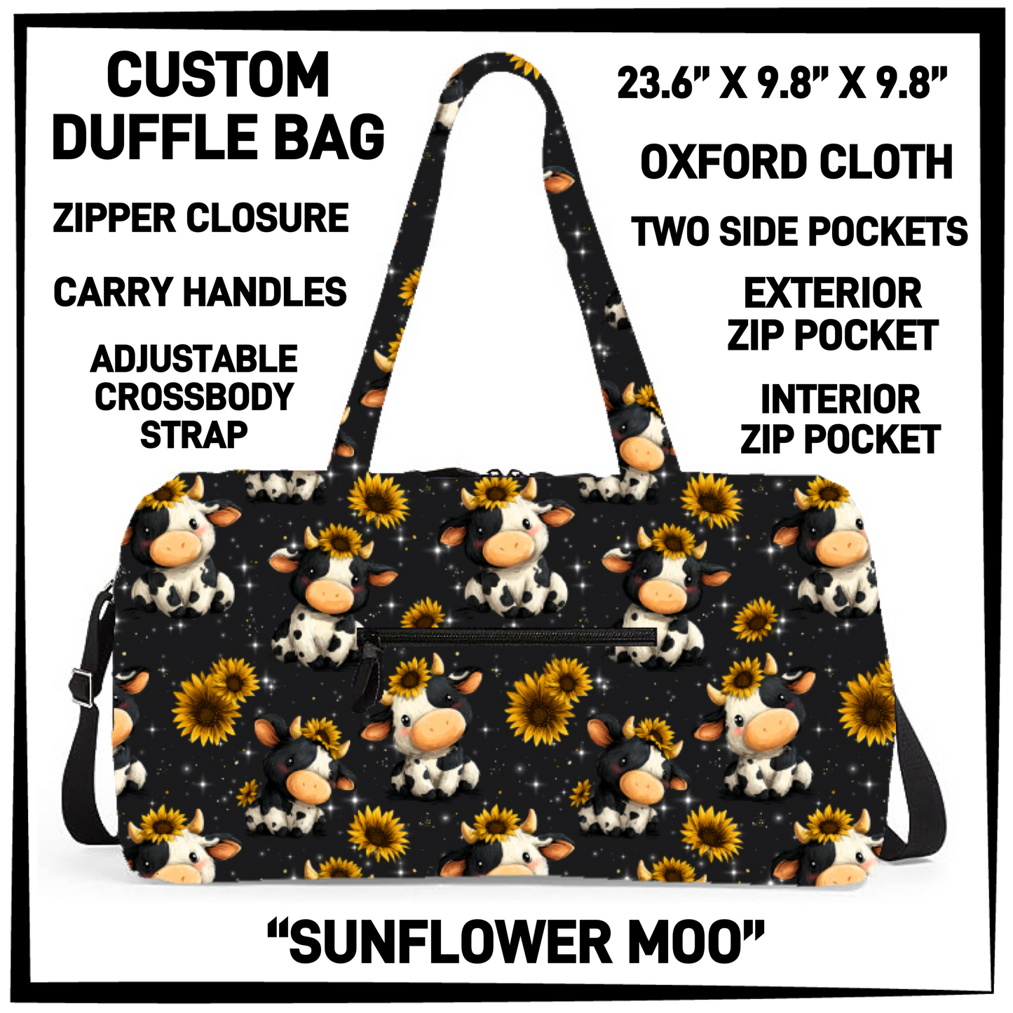 DF2B - Sunflower Moo Duffel Bag - Preorder Closing 6/25 ETA: Late Aug