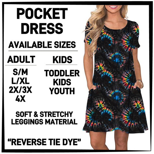 240BT - Reverse Tie Dye Pocket Dress - Preorder ETA: Late March