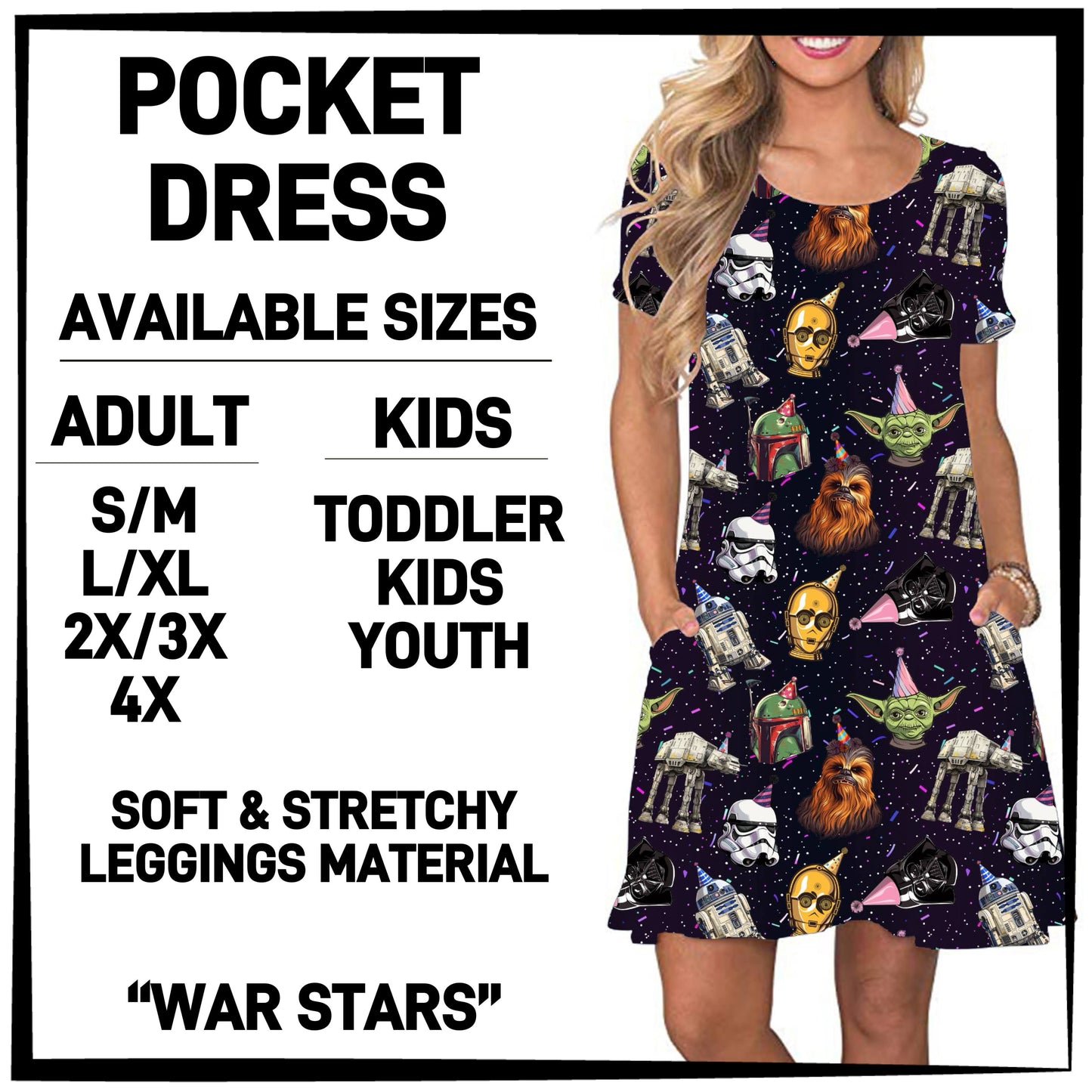 240BT - War Stars Pocket Dress - Preorder ETA: Late March