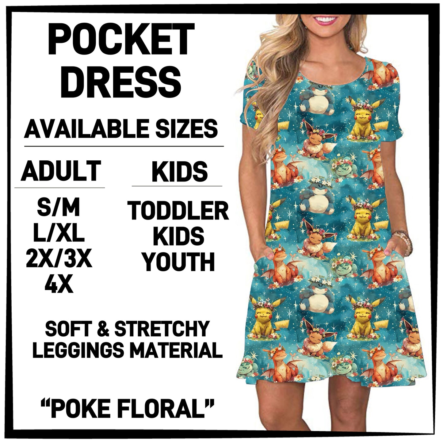 240BT - Poke Floral Pocket Dress - Preorder ETA: Late March