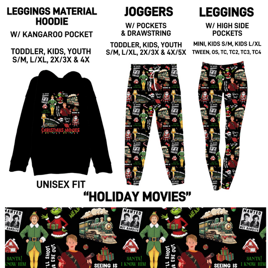 RTS - Holiday Movies Leggings with High Side Pockets
