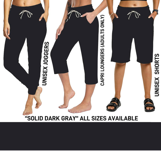 UP1B - Solid Dark Gray Unisex Shorts - Preorder Closes 3/31 ETA: Late May