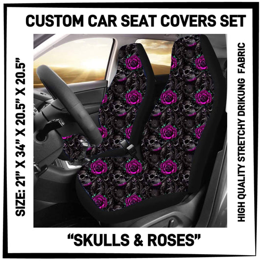 RTS - Skulls & Roses Car Seat Covers Set of 2