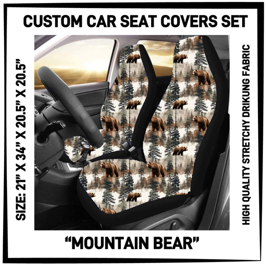 RTS - Mountain Bear Car Seat Covers Set of 2