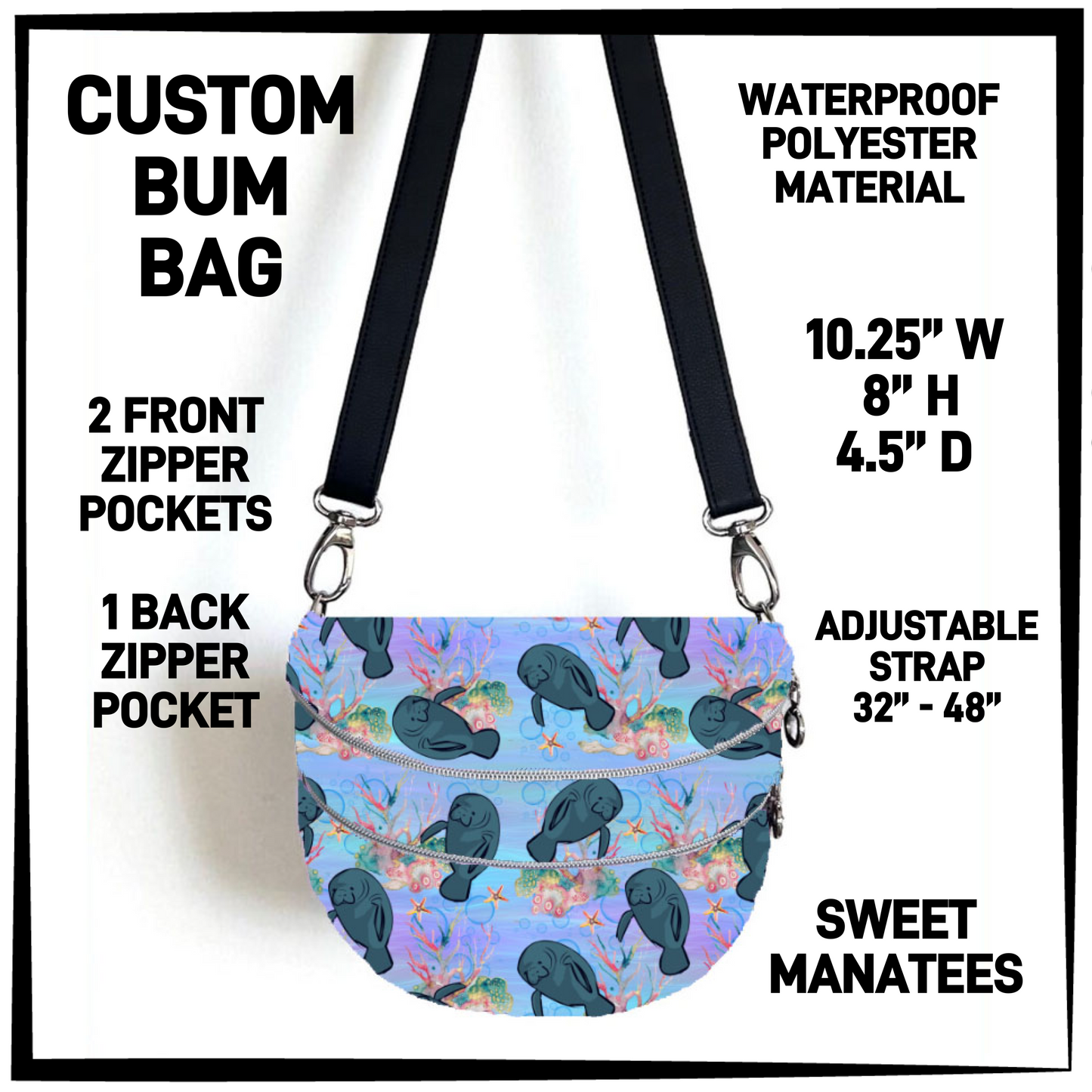 B1BM - Sweet Manatees Bum Bag - Preorder Closing 8/19 ETA: Mid-Oct