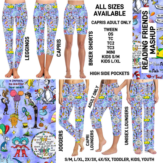 DR2S - Reading Friend Mashup Biker/Capris/Leggings with High Side Pockets - Preorder ETA: Mid-Jan