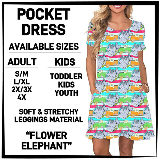 DR2S - Flower Elephant Pocket Dress - Preorder ETA: Mid-Jan