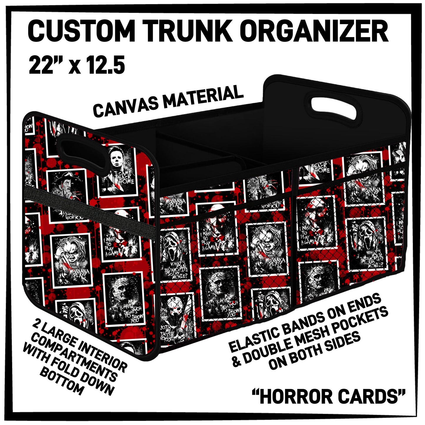 C3TO - Horror Cards Car Trunk Organizer - Preorder ETA: Mid-Jan