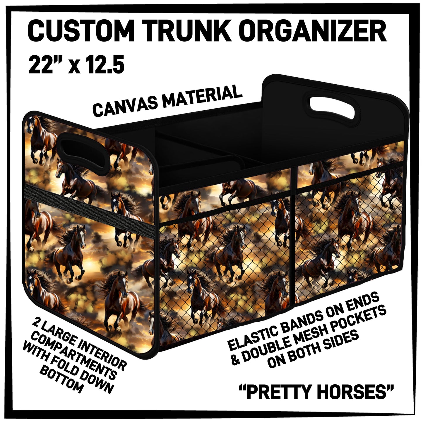 C3TO - Pretty Horses Car Trunk Organizer - Preorder ETA: Mid-Jan