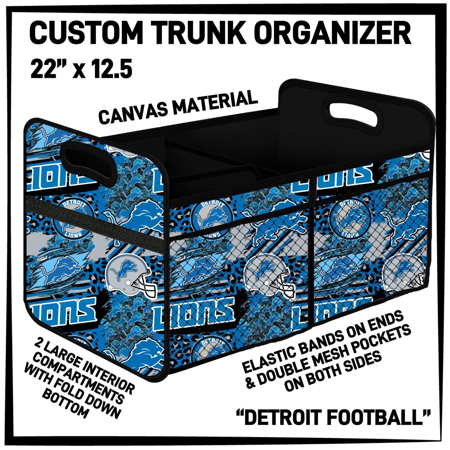 C3TO - Detroit Football Car Trunk Organizer - Preorder ETA: Mid-Jan