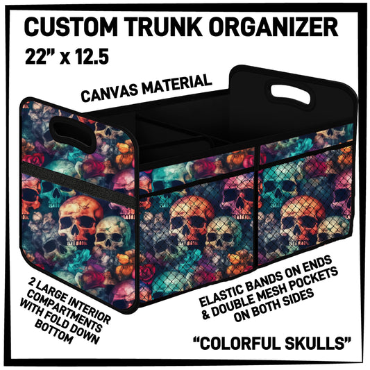 C3TO - Colorful Skulls Car Trunk Organizer - Preorder ETA: Mid-Jan