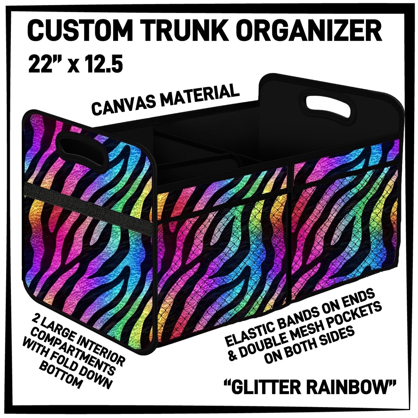 C3TO - Glitter Rainbow Car Trunk Organizer - Preorder ETA: Mid-Jan