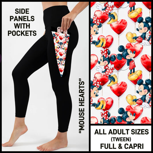 S3PN - Mouse Hearts Capris/Leggings with Side Panel Pockets - Preorder ETA: Late Jan