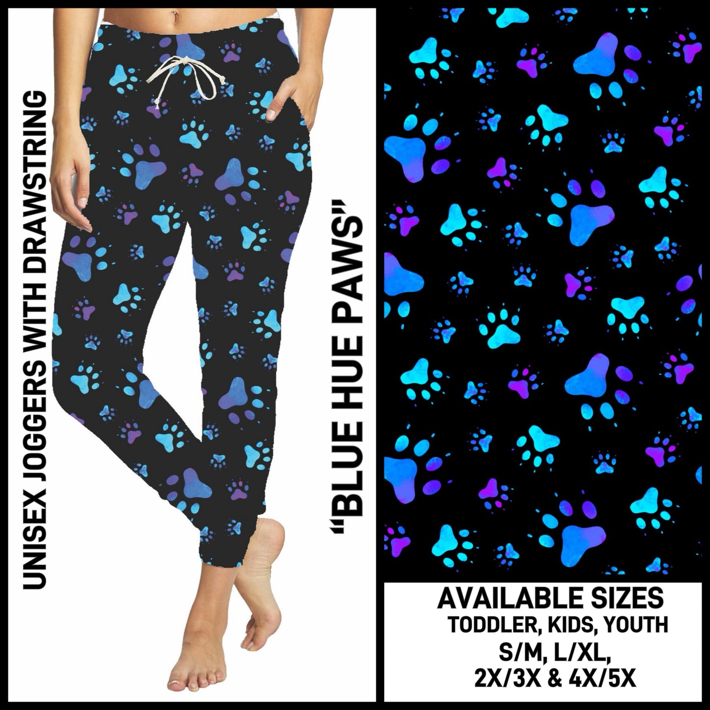 S3PN - Blue Hue Paws Unisex Full Joggers - Preorder ETA: Late Jan