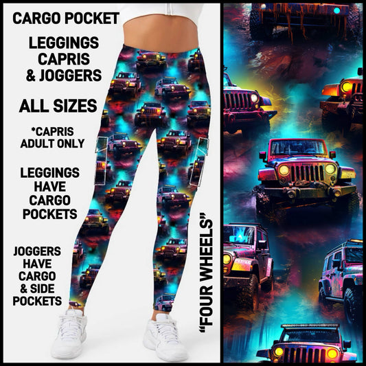 CA3P - Four Wheels Capris/Leggings/Unisex Joggers with Cargo Pockets - Preorder ETA: Late Jan