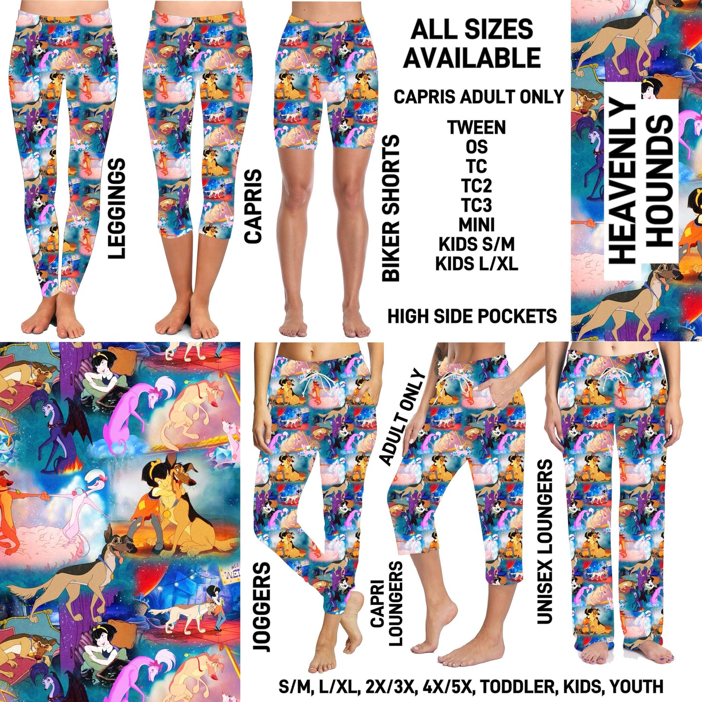 P1FT - Heavenly Hounds Unisex Full Joggers/Unisex Capri/Full Loungers - Preorder ETA: Late Jan