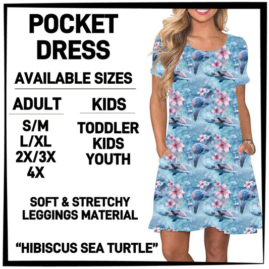 P1FT - Hibiscus Sea Turtle Pocket Dress - Preorder ETA: Late Jan