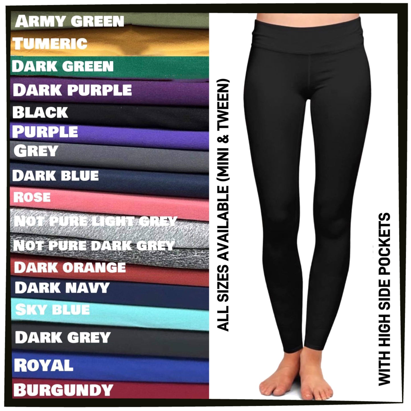 RTS - Solid Color (ADULTS) Leggings with High Side Pockets – Sarah Bears  Beary Charming Boutique