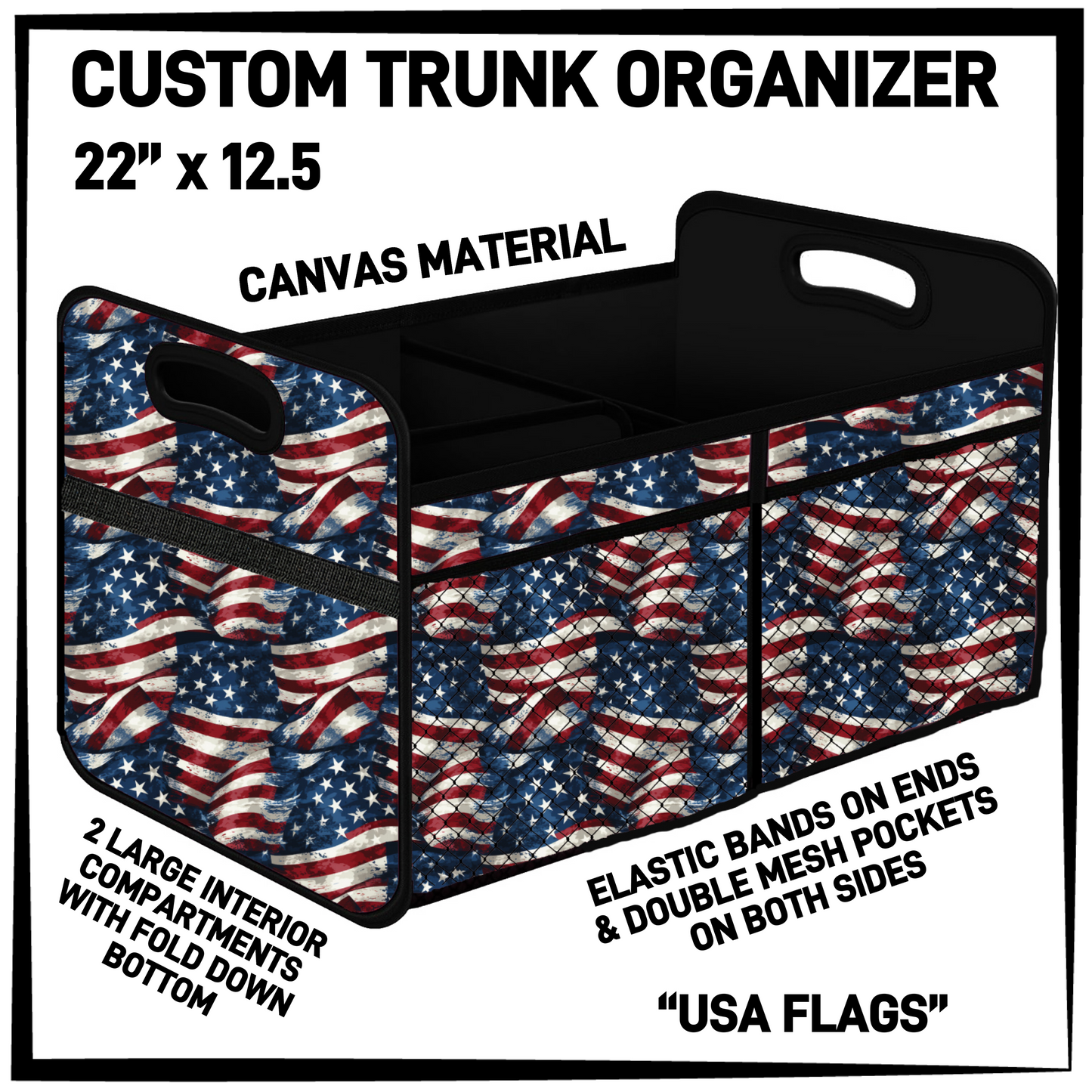 TR9O - USA Flags Trunk Organizer - Preorder Closing 5/5 ETA: Early July
