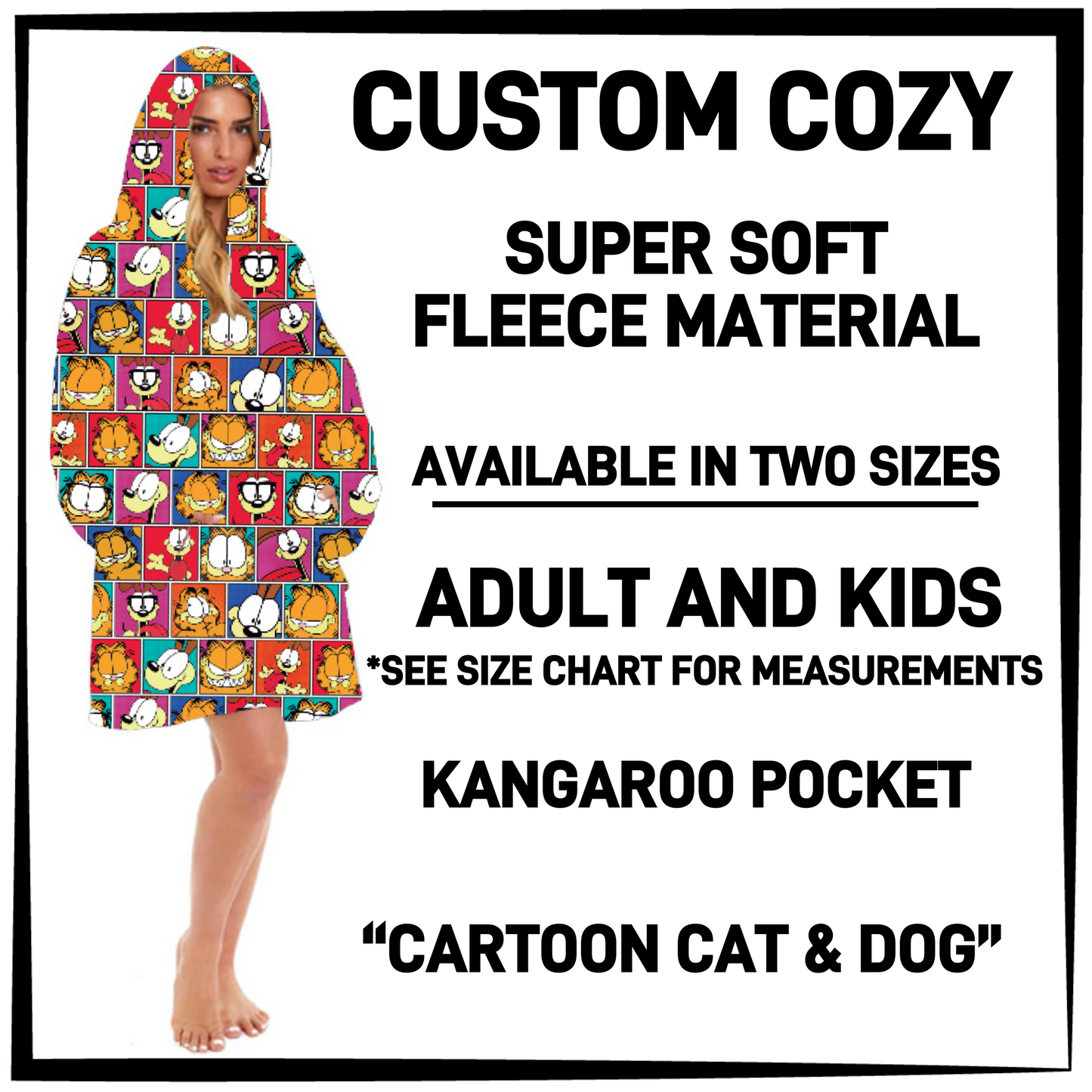 CZ2Y - Cartoon Cat & Dog Hooded Cozy - Preorder Closing 9/15 ETA: Mid-Dec