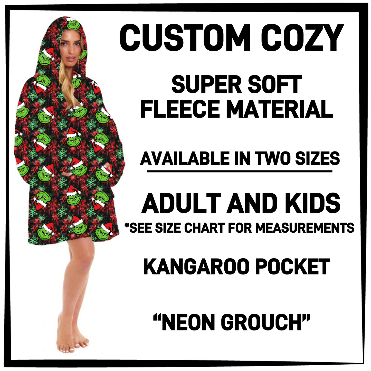 CZ2Y - Neon Grouch Hooded Cozy - Preorder Closing 9/15 ETA: Mid-Dec