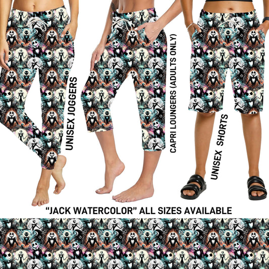 B5WC - Jack Watercolor Full Joggers/Capri Loungers/Unisex Shorts - Preorder ETA: Mid-July