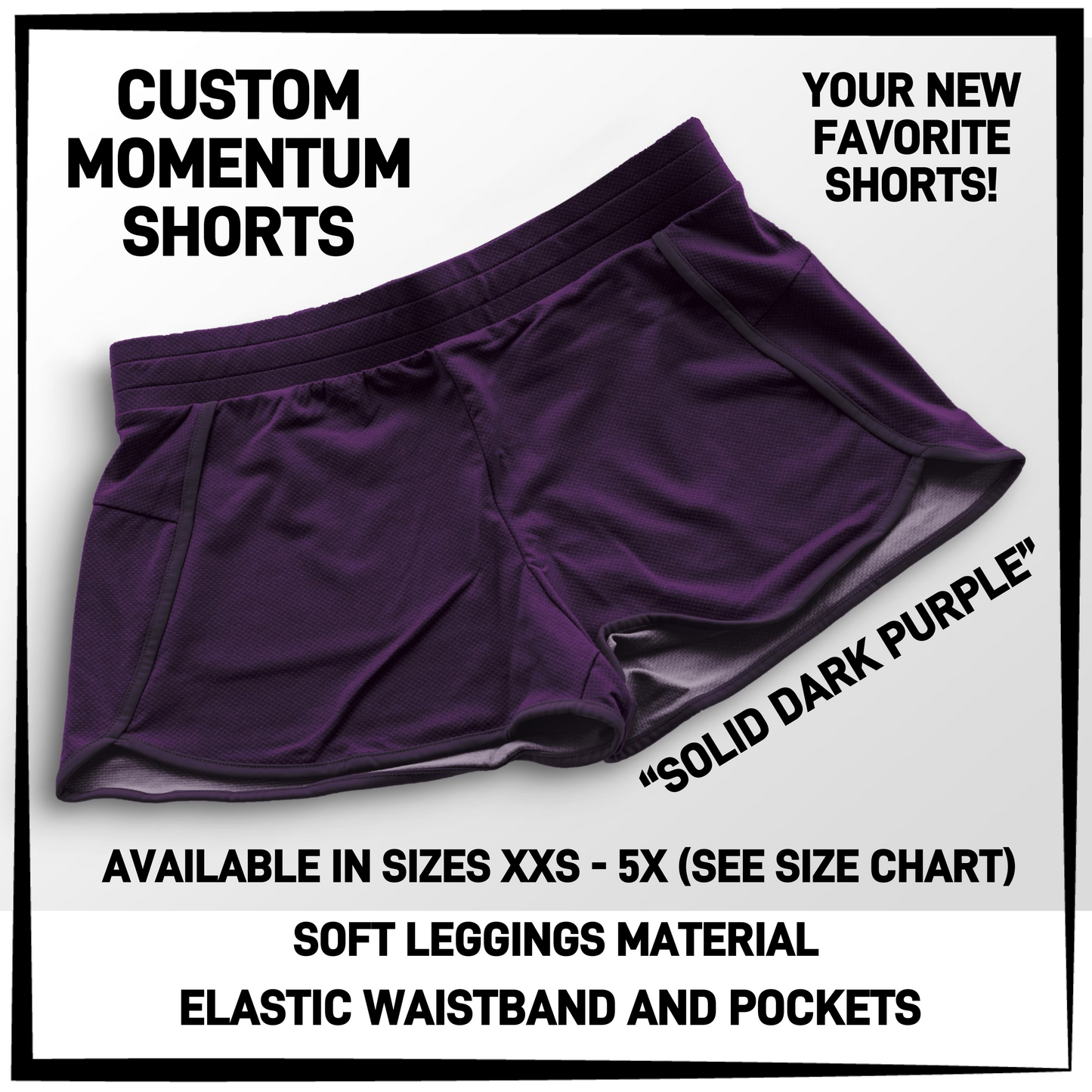 MO1T - Solid Dark Purple Momentum Shorts with Pockets - Preorder Closing 5/19 ETA: Mid-July