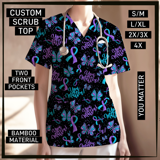 SC0B - You Matter V-Neck Scrub Top - Preorder Closing 5/26 ETA: Late July