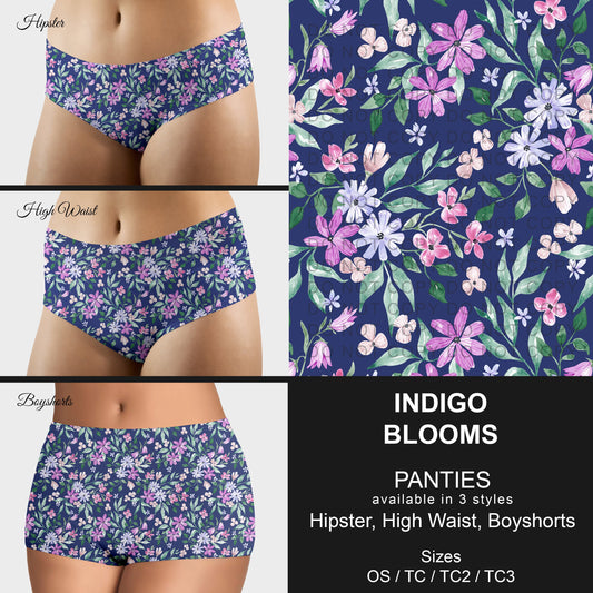 B306 - Preorder Indigo Blooms Panties (Closes 8/07. ETA mid October)
