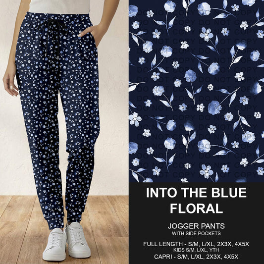 B282 - Preorder Into the Blue Floral Joggers (Closes 3/29. ETA: early June)