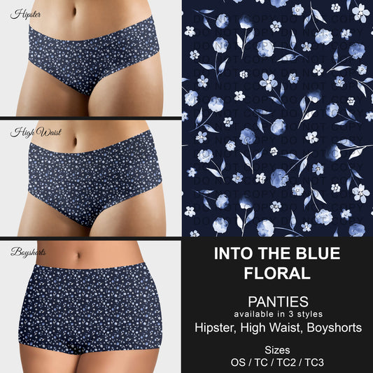 B306 - Preorder Into the Blue Floral Panties (Closes 8/07. ETA mid October)