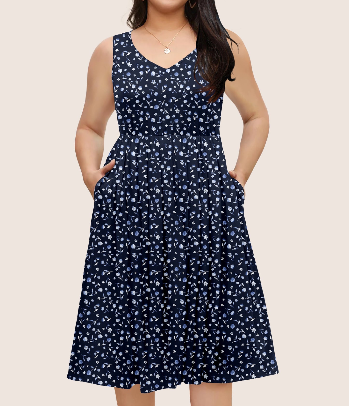RTS - Into the Blue Floral Pocket Dress
