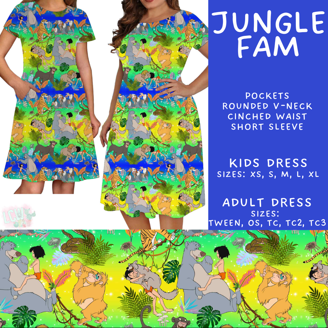 Batch #594 - Magical Faves 25 - Closes 10/5 - ETA early Dec - Jungle Fam Adult & Kids Dresses