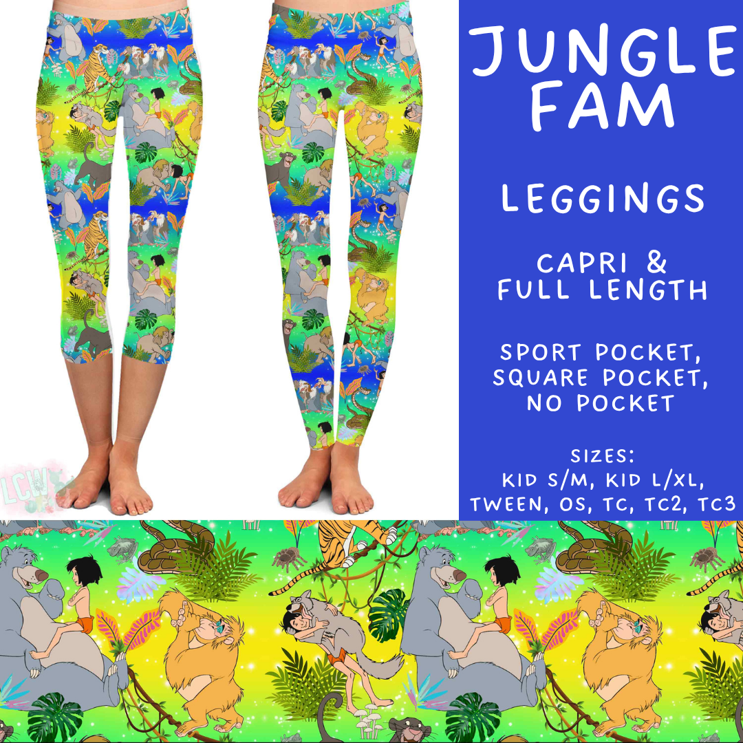 Batch #594 - Magical Faves 25 - Closes 10/5 - ETA early Dec - Jungle Fam Full and Capri Length Leggings