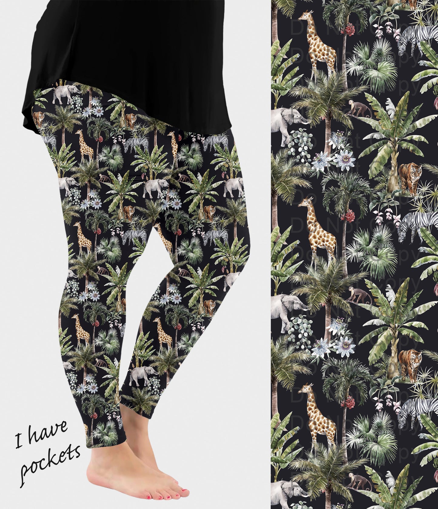 RTS - Jungle Animals Leggings w/ Pockets