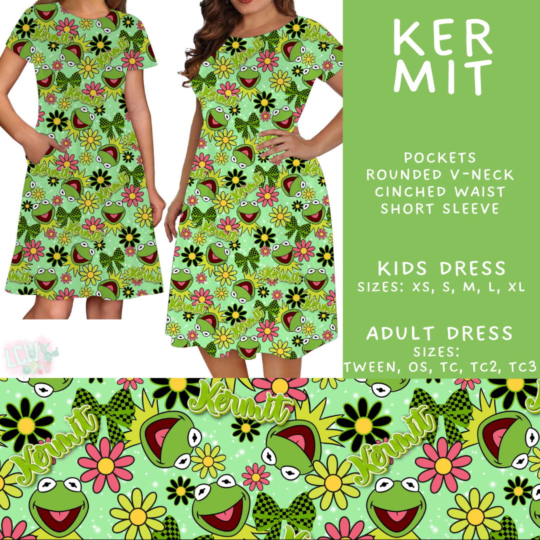 Batch #603 - September Request Run - Closes 10/26 - ETA mid/late Dec - Ker Mit Adult & Kids Dresses