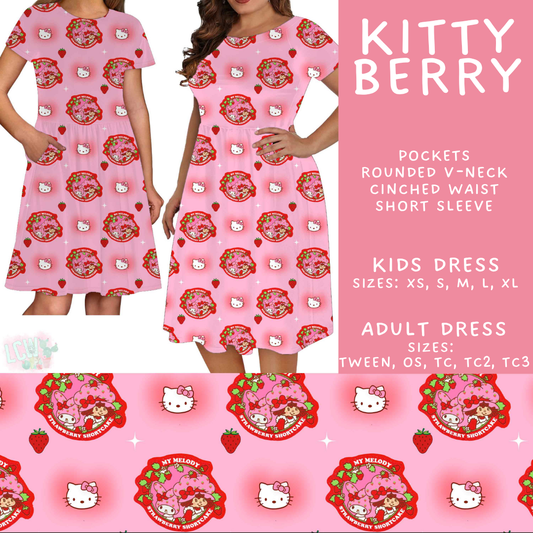 Batch #603 - September Request Run - Closes 10/26 - ETA mid/late Dec - Kitty Berry Adult & Kids Dresses