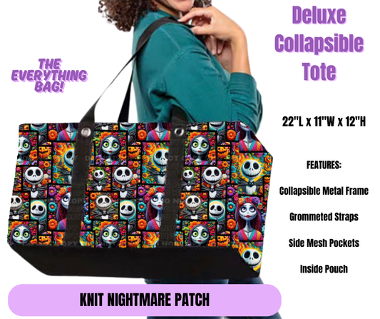 Knit Nightmare Patch Collapsible Tote