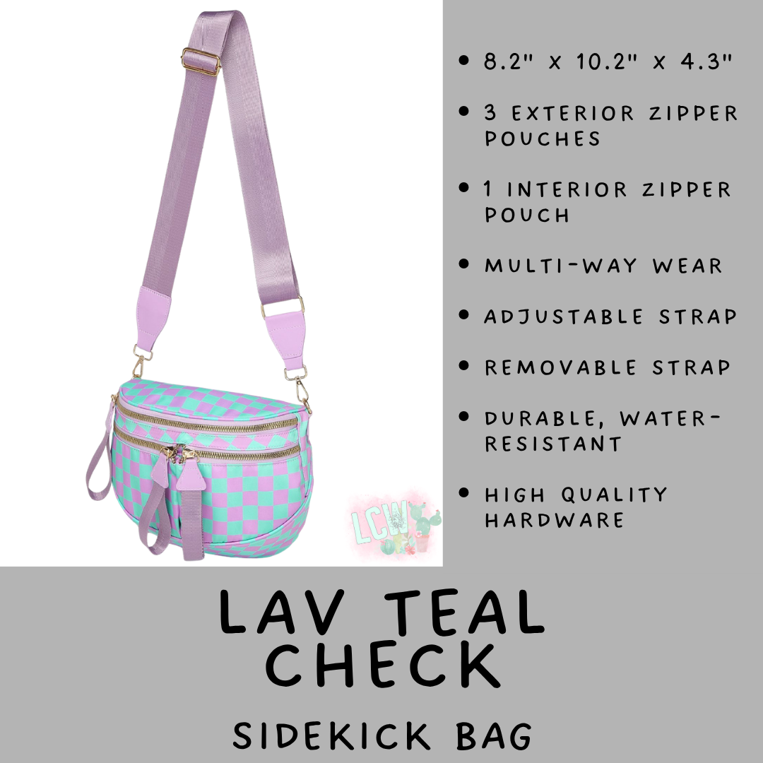 Batch #577 - Sidekick Bag - Closes 8/28 - ETA early/mid October - Lav Teal Check Sidekick Bag