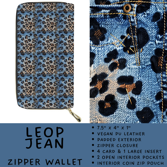 Batch #460 - Zip It Collection - Closes 12/5 - ETA late Jan - Leop Jean Zipper Wallet