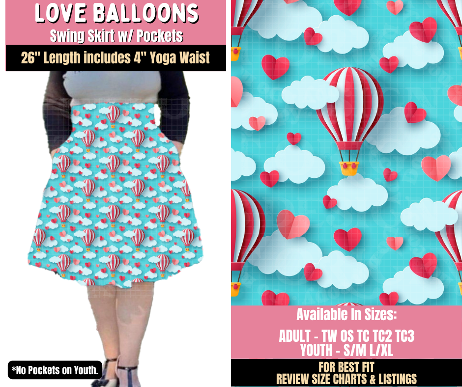 Preorder! Closes 10/15. ETA Jan. Love Balloons Swing Skirt