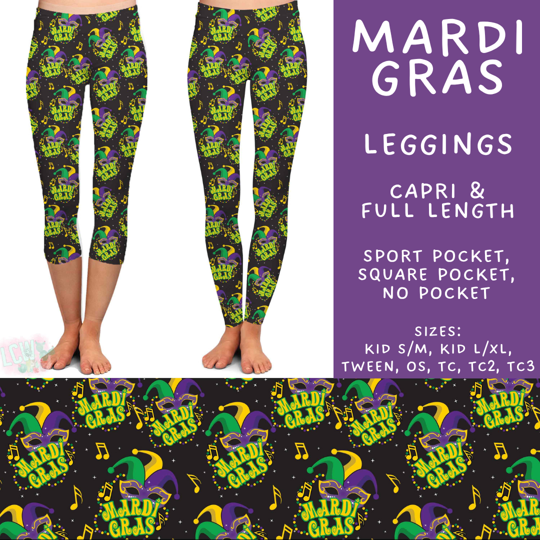 Batch #605 - Mardi Party - Closes 10/28 - ETA late Dec - Mardi Gras Full and Capri Length Leggings