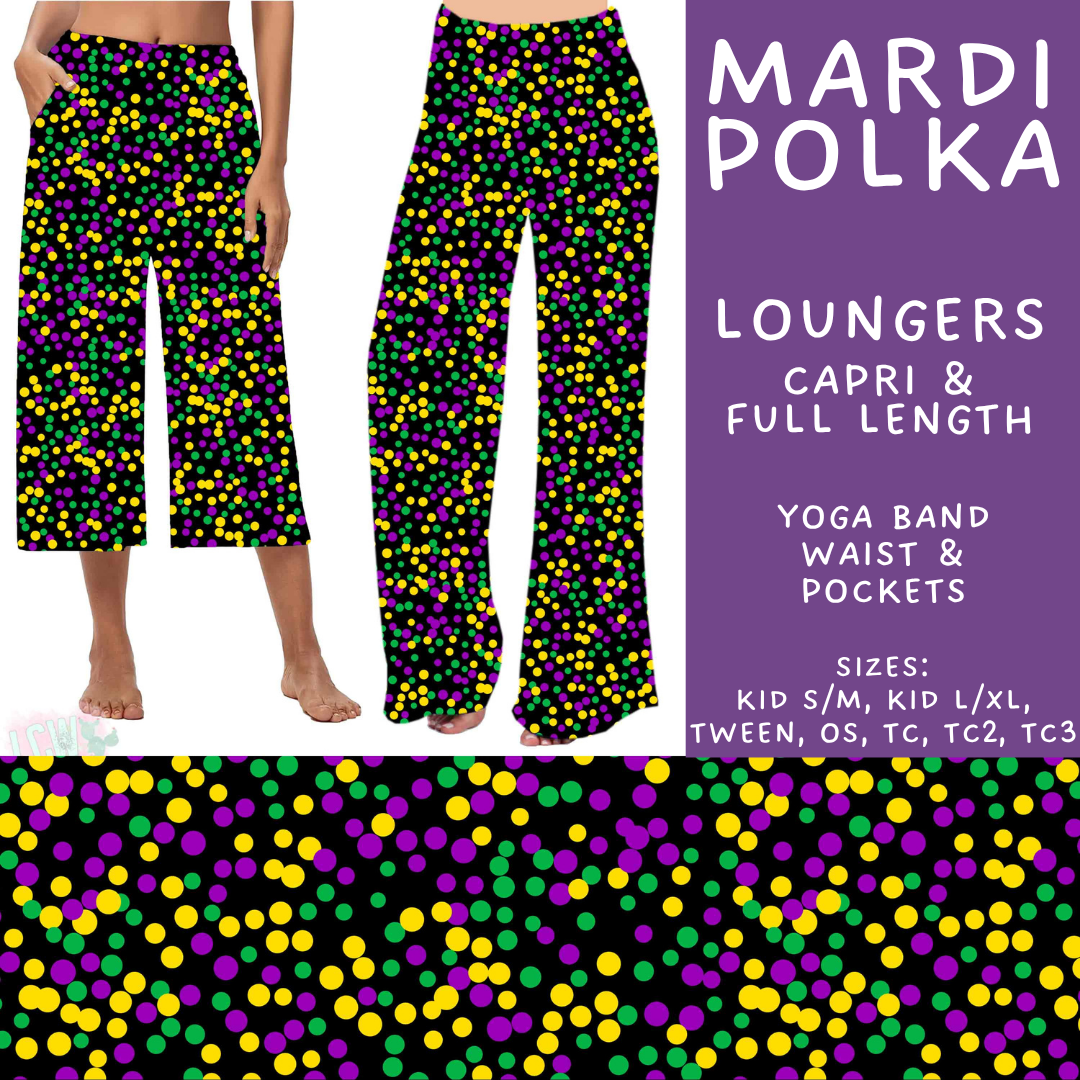 Batch #605 - Mardi Party - Closes 10/28 - ETA late Dec - Mardi Polka Capri and Full Length Loungers