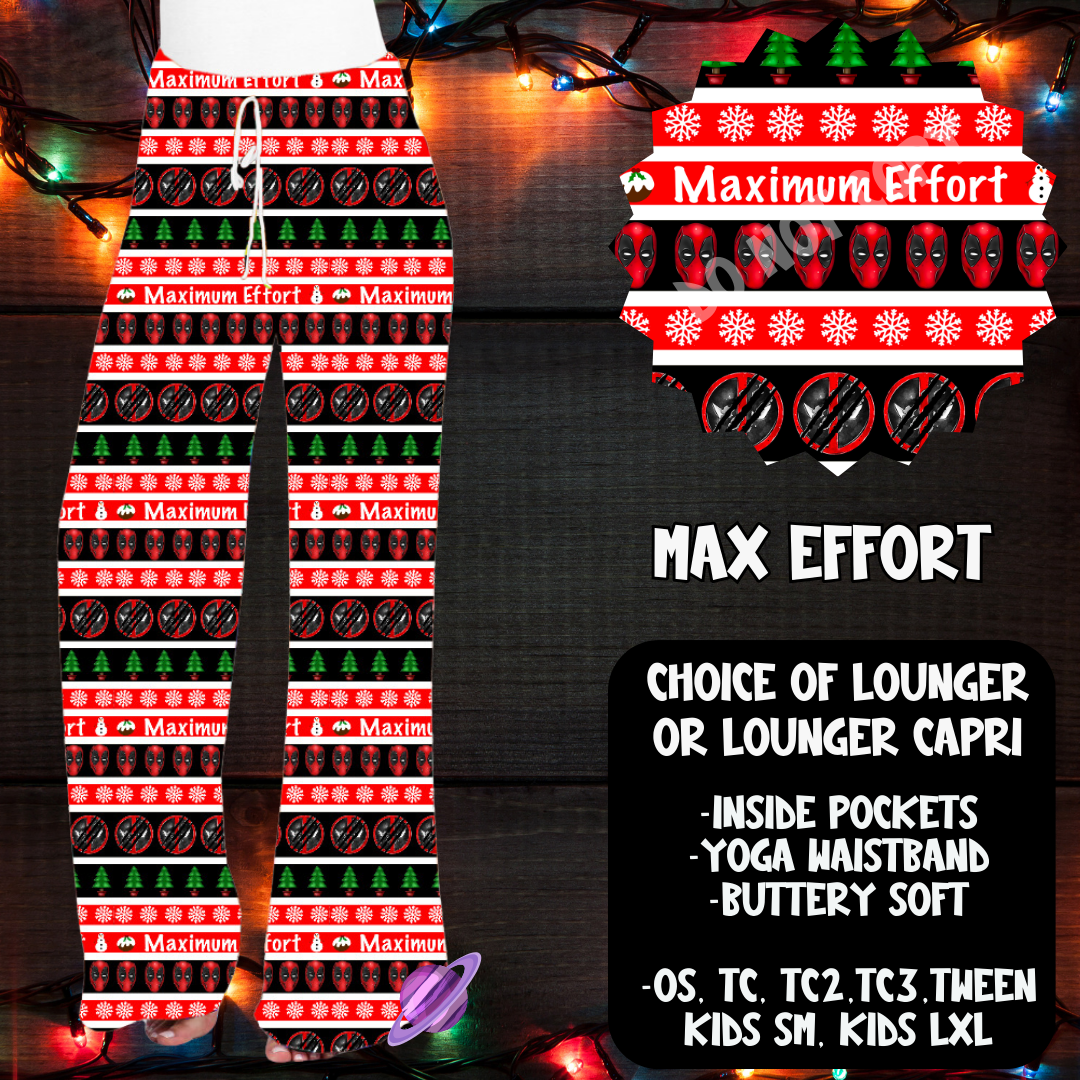 MAX EFFORT - LOUNGER XMAS SWEATER RUN CLOSING 10/30