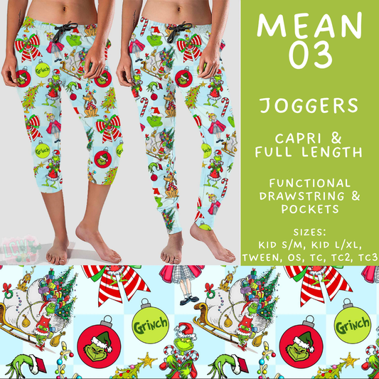 Batch #599 - Mr Mean 3 - Closes 10/16 - ETA early Dec - Mean 03 Full and Capri Length Joggers