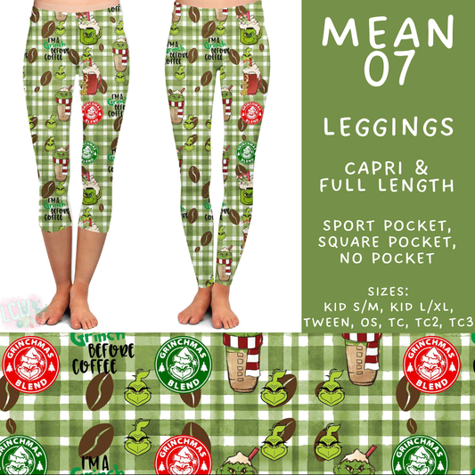 Batch #599 - Mr Mean 3 - Closes 10/16 - ETA early Dec - Mean 07 Full and Capri Length Leggings