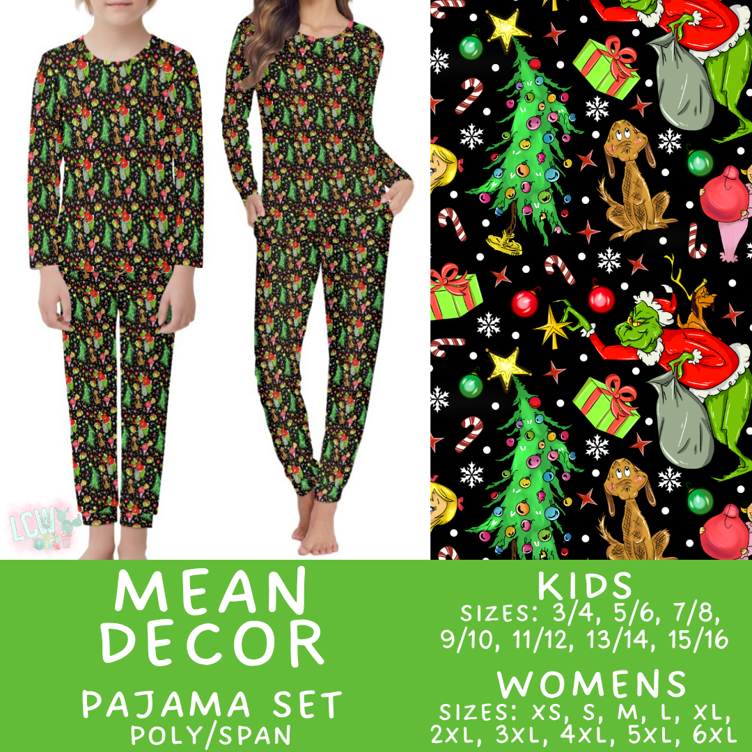 Batch #584 - Christmas Family Pajamas - Closes 9/11 - ETA mid Nov - Mean Decor Womens & Kids Pajama Set