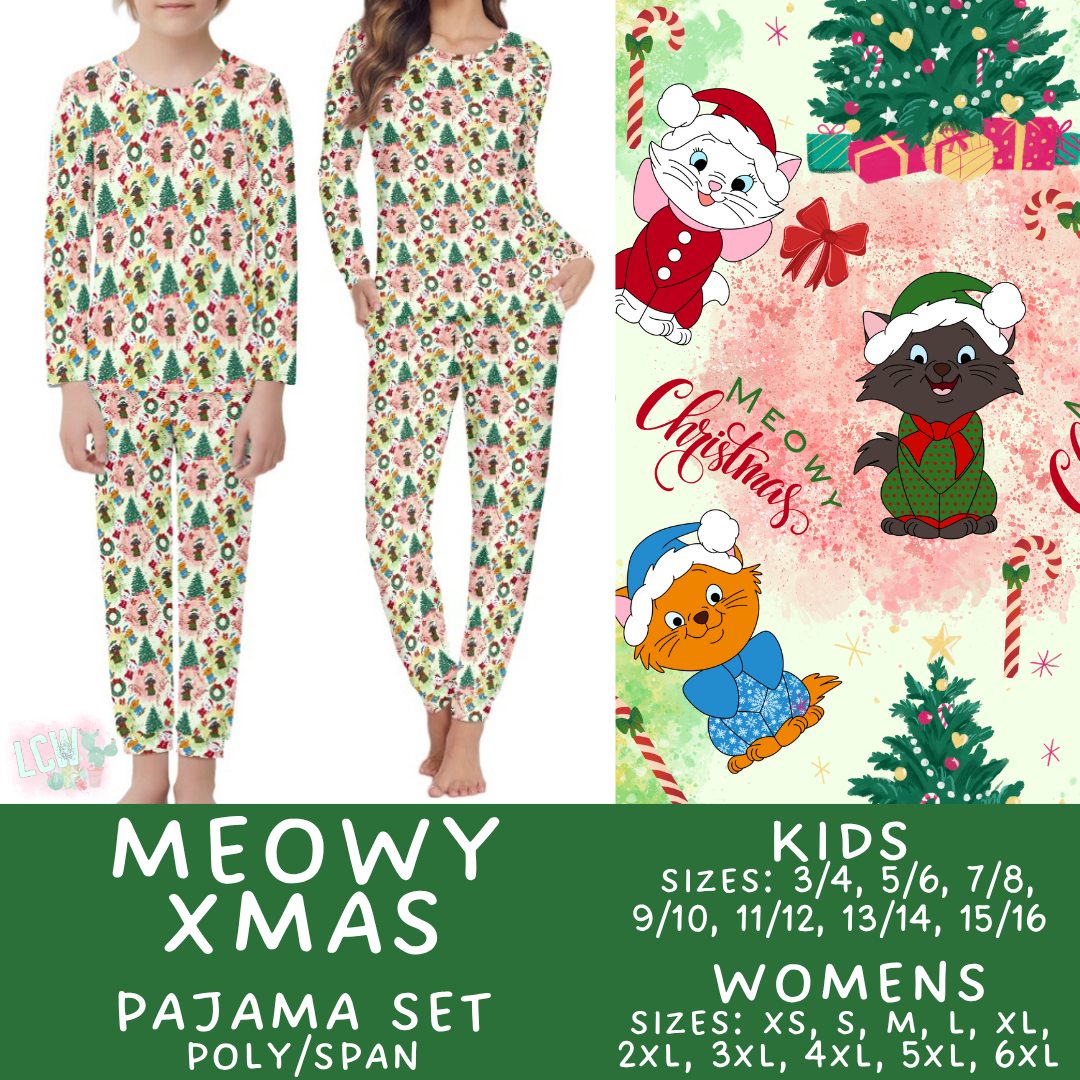 Batch #584 - Christmas Family Pajamas - Closes 9/11 - ETA mid Nov - Meowy Xmas Womens & Kids Pajama Set